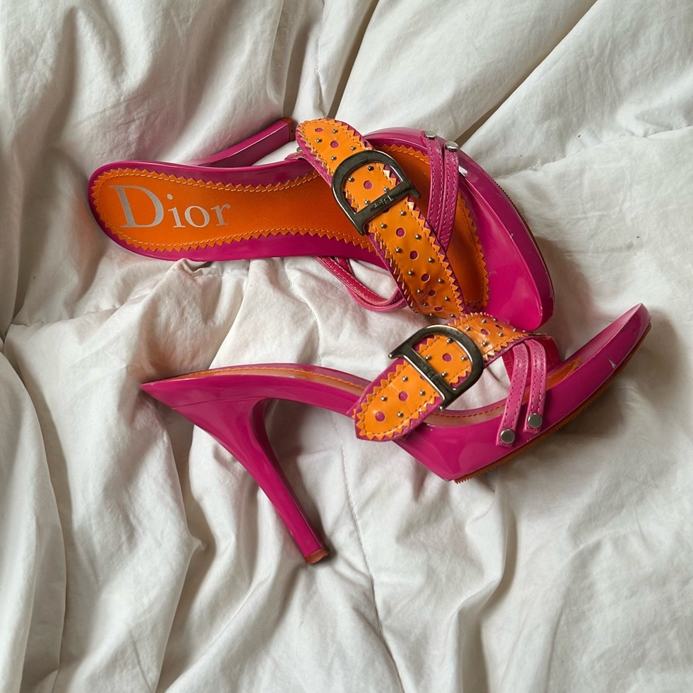 Authentic Christian Dior “D’Trick” mule heels